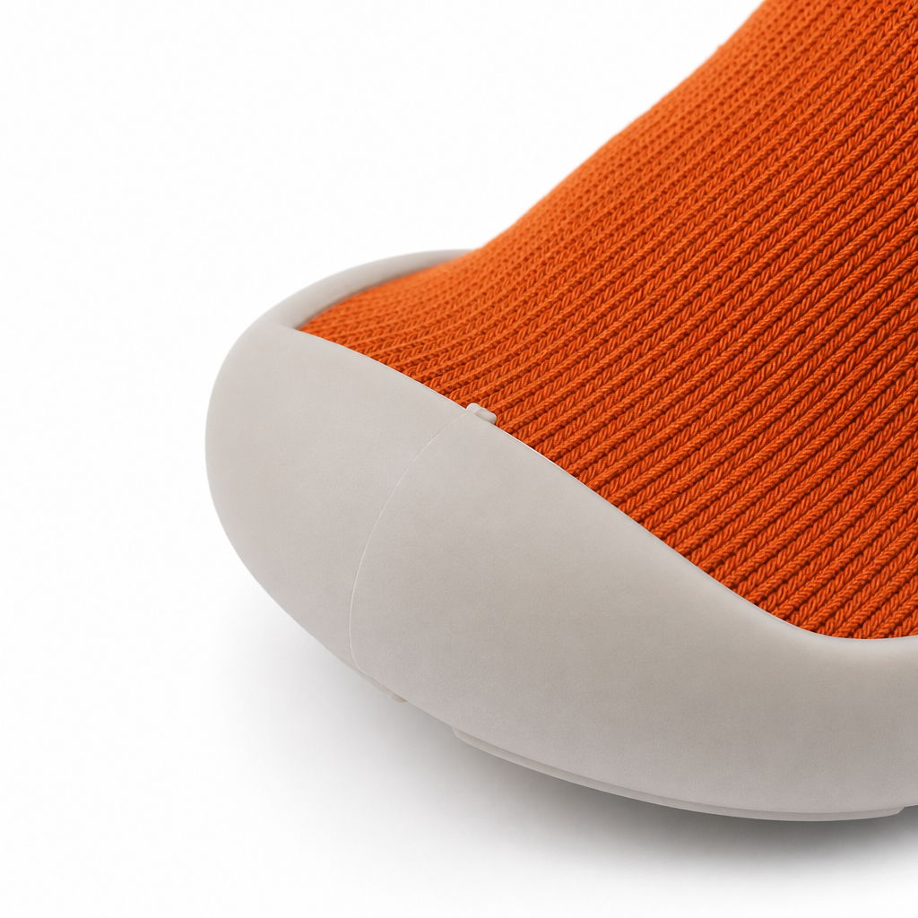 Bumper avant chaussures-chaussettes bébé citron - protection orteils premiers pas