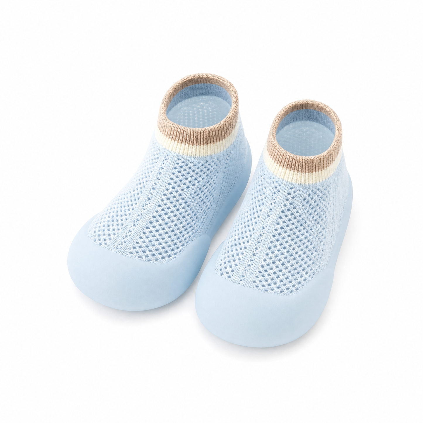 Chaussures-chaussettes bébé lagon bleu mesh respirant - semelle antidérapante premiers pas