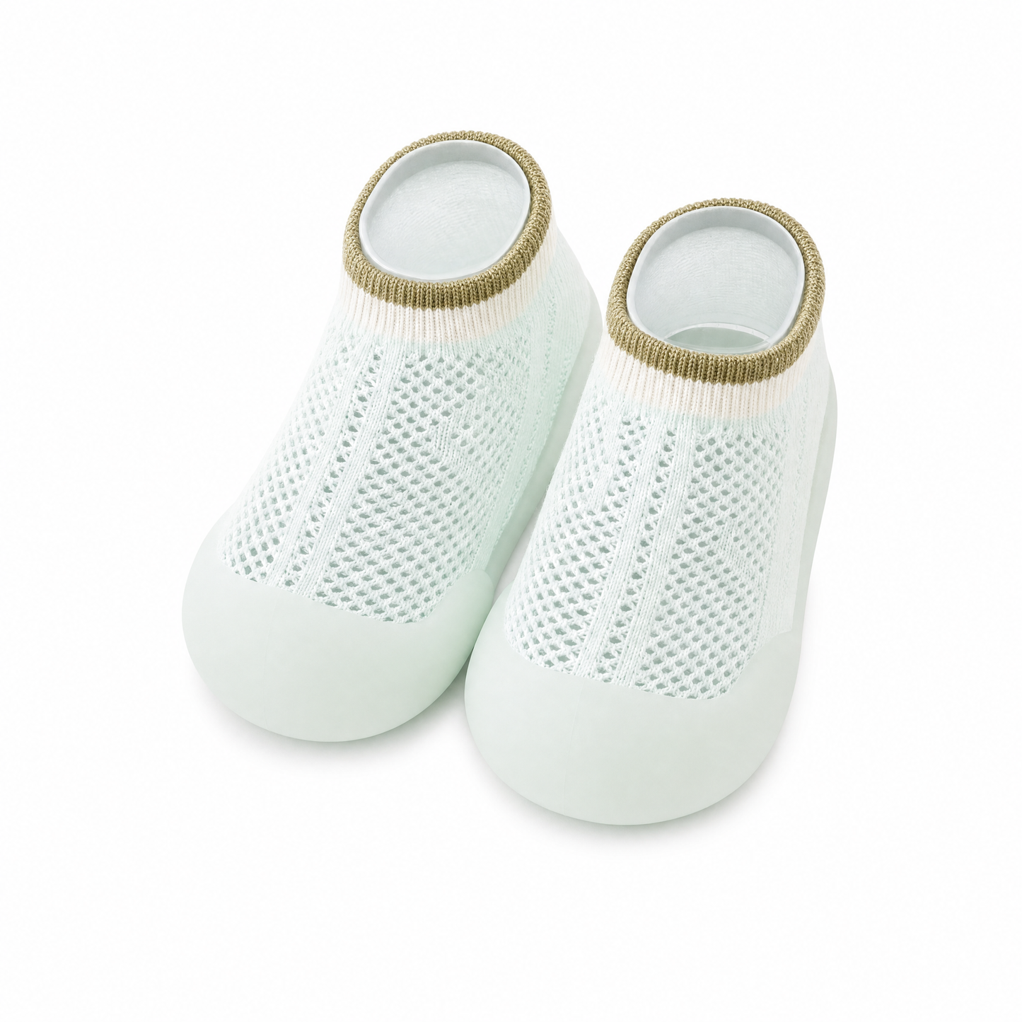 Chaussures-chaussettes bébé menthe vert mesh respirant - semelle antidérapante premiers pas