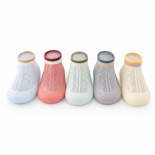Chaussures-chaussettes bébé Collection Pastel - menthe, pivoine, nuage, lagon, lin - légères respirantes été